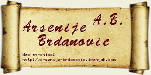 Arsenije Brdanović vizit kartica
